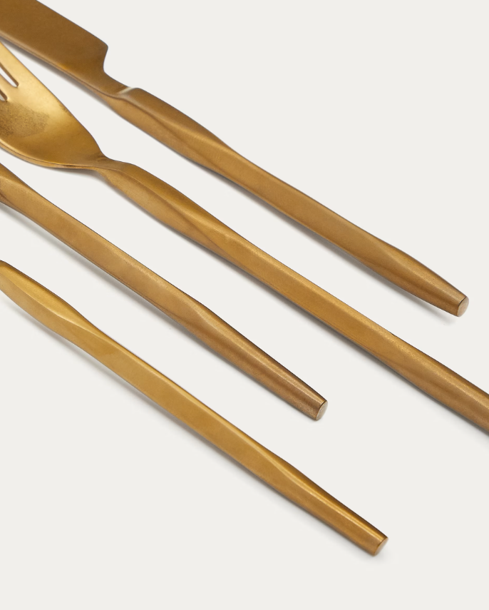 ALI 16-piece gold cutlery set