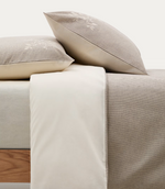 SOTELA Duvet cover and pillowcase set with embroidered stripes