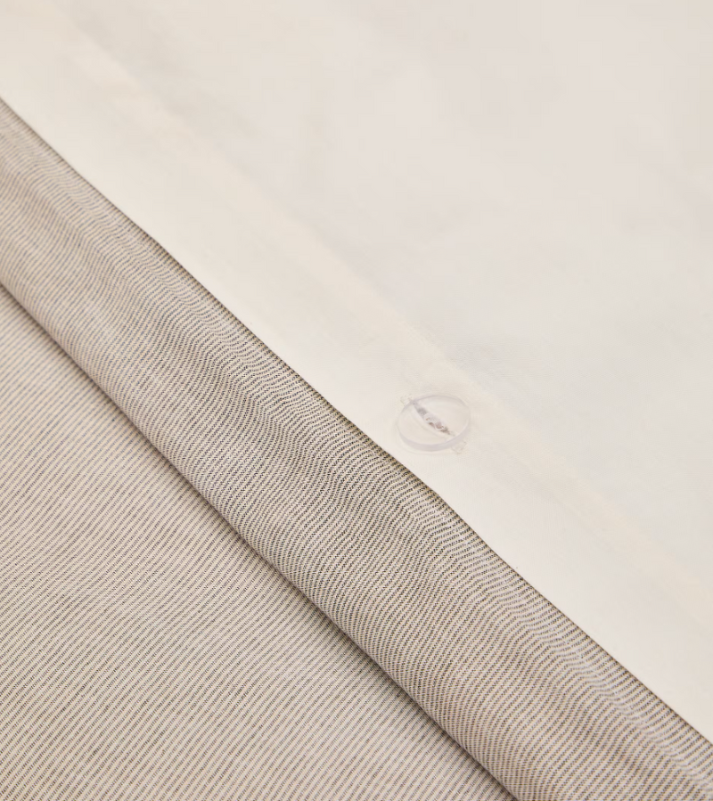 SOTELA Duvet cover and pillowcase set with embroidered stripes