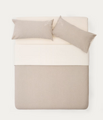 SOTELA Duvet cover and pillowcase set with embroidered stripes