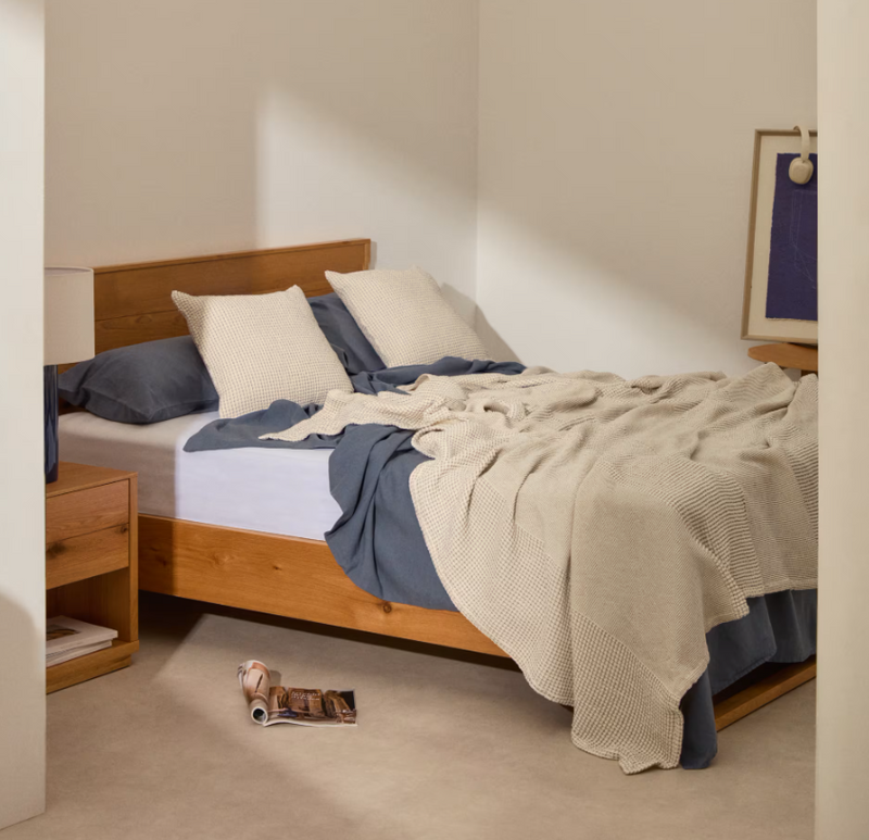 MABILE Striped jacquard 100% cotton bedspread