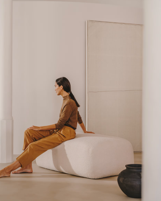 MAHA Bijela zidna obloga s horizontalnom linijom 110 x 220 cm