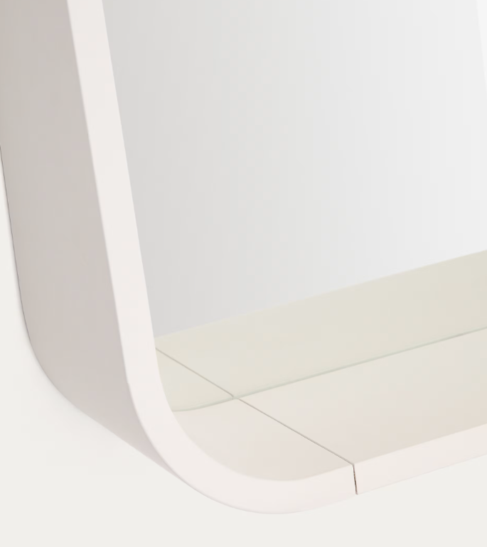 SALAYA Ogledalo od lakirane bež laminirane šperploče boje jasena 90 x 60 cm