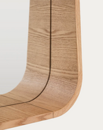 SALAYA Ogledalo s okvirom od laminirane šperploče od jasena u prirodnoj završnoj obradi, 90 x 60 cm