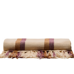 ARVEN Višebojni prugasti pokrivač od 100% lana