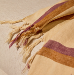 ARVEN Višebojni prugasti pokrivač od 100% lana