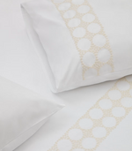 TEIA Cotton percale duvet cover and pillowcase set in white with floral embroidery