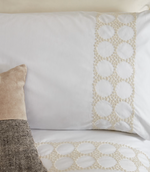 TEIA Cotton percale duvet cover and pillowcase set in white with floral embroidery