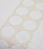 TEIA Cotton percale duvet cover and pillowcase set in white with floral embroidery