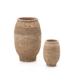 LLONGA set of 2 terracotta planters with natural finish Ø 54 / 32 cm