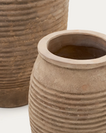 LLONGA set of 2 terracotta planters with natural finish Ø 54 / 32 cm