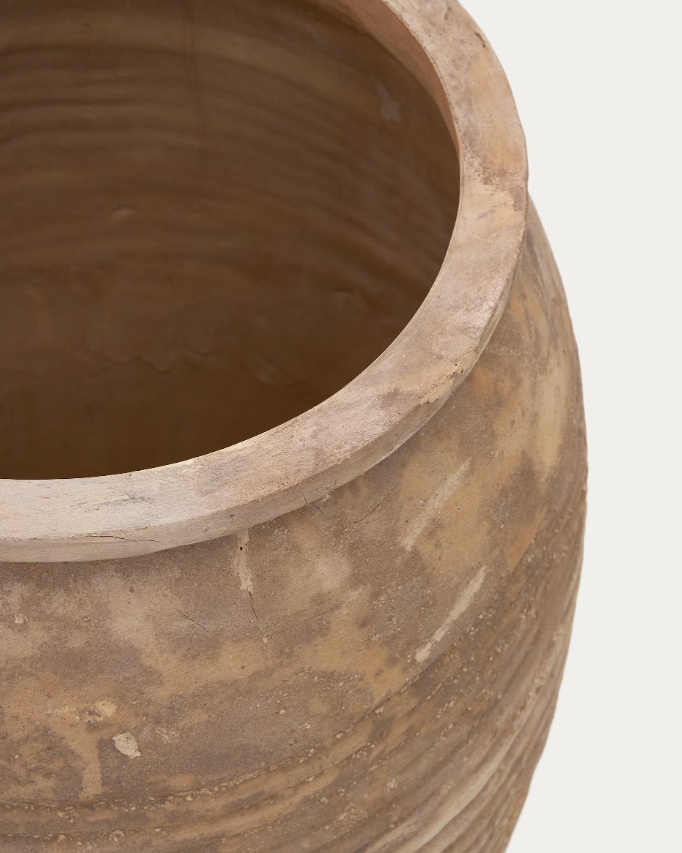 LLONGA set of 2 terracotta planters with natural finish Ø 54 / 32 cm