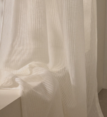 RILA curtain with detailed striped structure in off-white