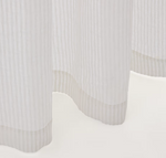 RILA curtain with detailed striped structure in off-white