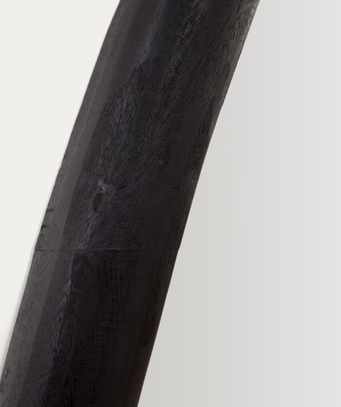 MAGRIT Ogledalo od masivnog mungur drva s crnom završnom obradom Ø 60 x 110 cm