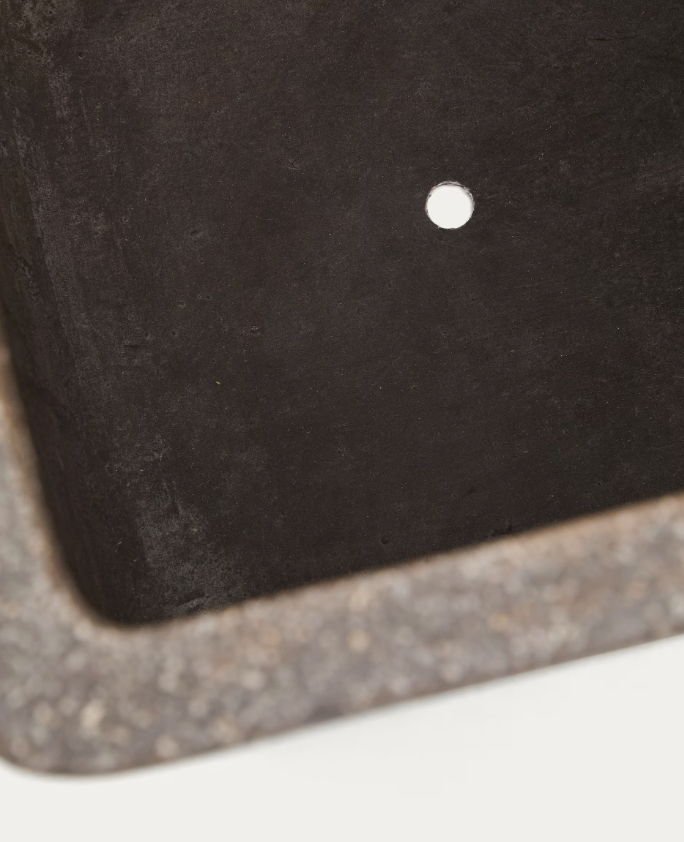 MINOA Set of 2 tall planters with brown stone effect