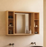 PARANA medicine cabinet with mirror in solid teak, 100 x 65 cm