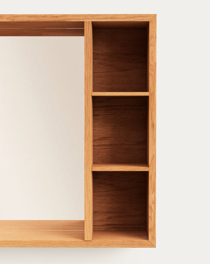 PARANA medicine cabinet with mirror in solid teak, 100 x 65 cm