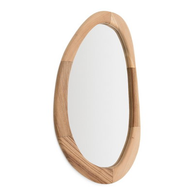 SELEM mungur wood mirror with natural finish 60 x 107 cm
