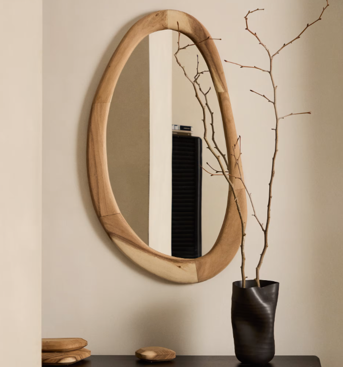 SELEM Ogledalo od mungur drveta s prirodnom završnom obradom 60 x 107 cm