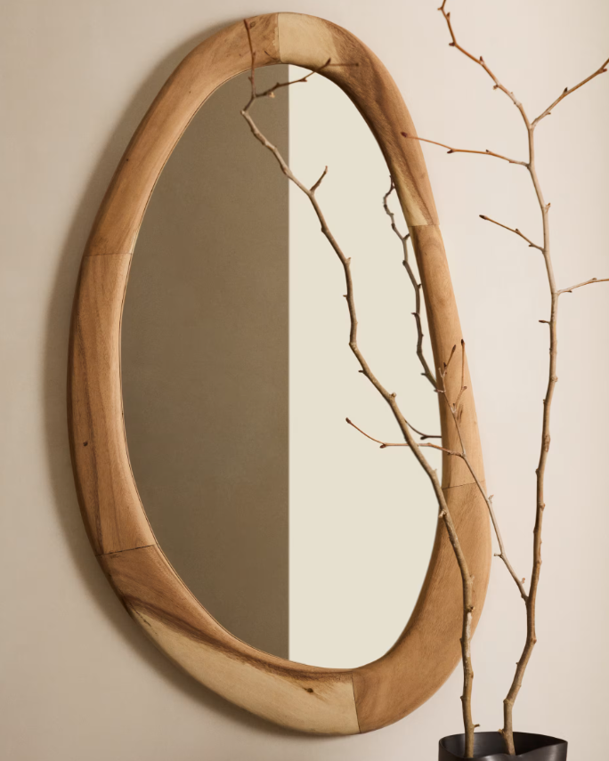 SELEM Ogledalo od mungur drveta s prirodnom završnom obradom 60 x 107 cm