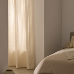 ARAMI Curtain with braided jute embroidery detail