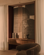 TONOL brown abstract canvas, 180 x 140 cm