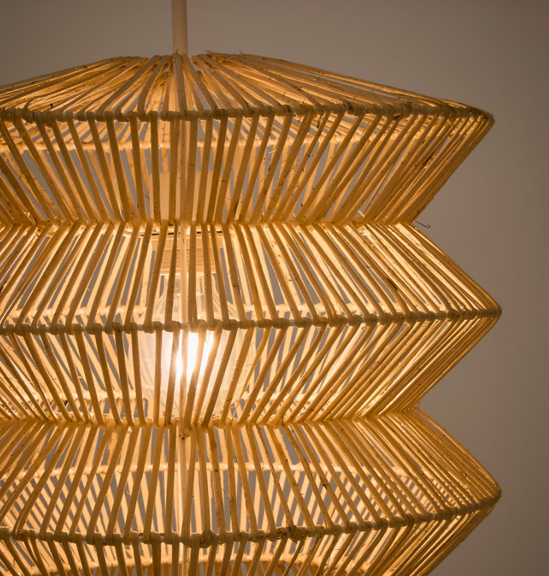 DAKIT Sjenilo za stropnu lampu od ratana sa svijetlom završnom obradom