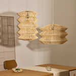 DAKIT Sjenilo za stropnu lampu od ratana sa svijetlom završnom obradom