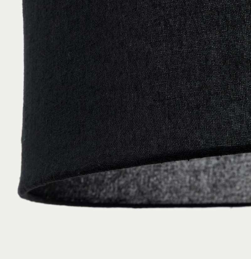 MARIELA Sjenilo za stropnu lampu od lana u crnoj boji