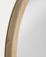 ALUM Okruglo ogledalo od punog mindi drva