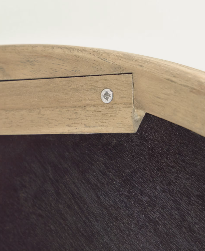 ALUM Okruglo ogledalo od punog mindi drva