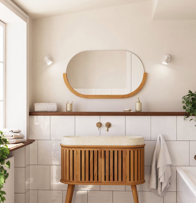 ROKIA Ogledalo od punog tikovine 90 x 55 cm