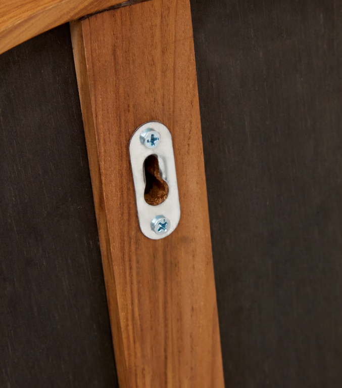 MAGDA Ogledalo od masivnog tikovine s prirodnom završnom obradom Ø 45 x 95 cm