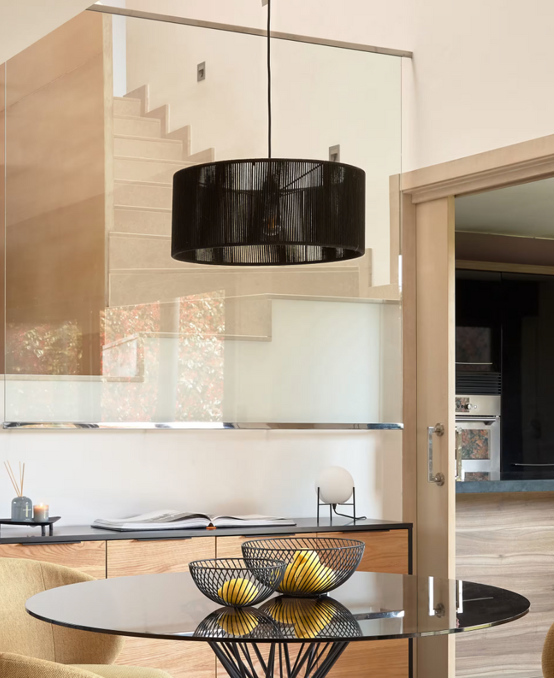 CANTIA Sjenilo za stropnu svjetiljku od pamuka s crnom završnom obradom