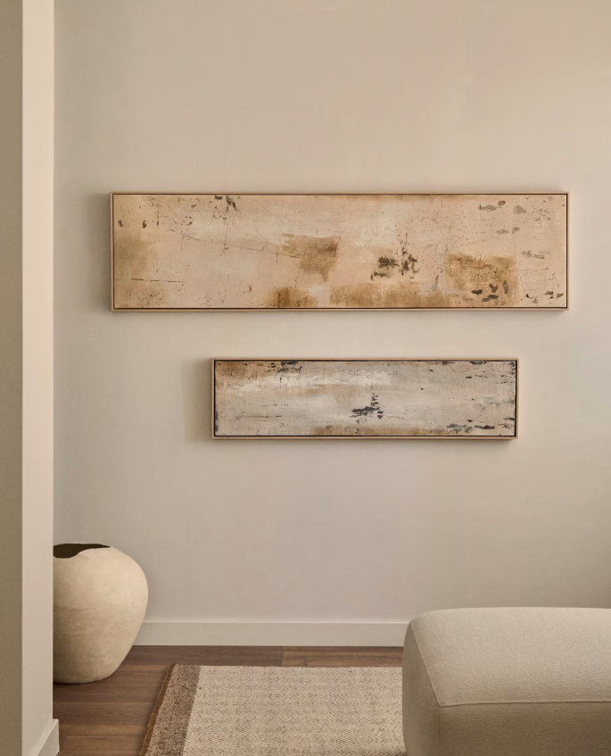 SILPA dark beige abstract picture, 182 x 47 cm