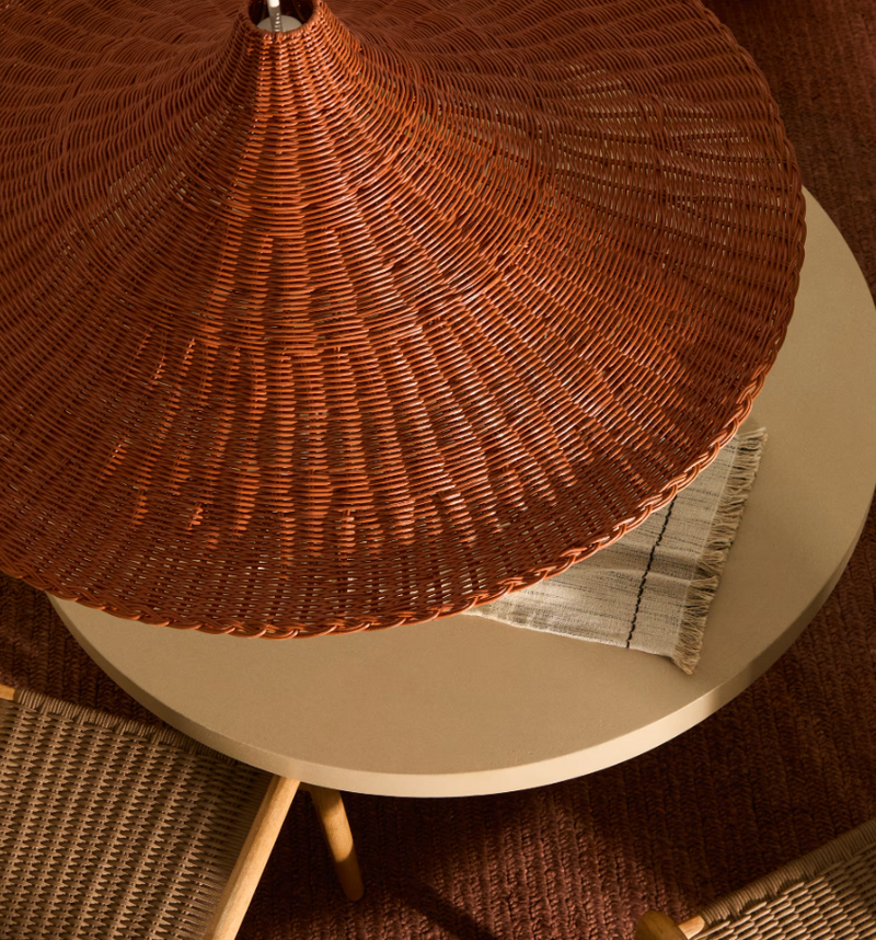 BLADIA Sjenilo za stropnu lampu od ratana s terakotnom završnom obradom Ø90cm