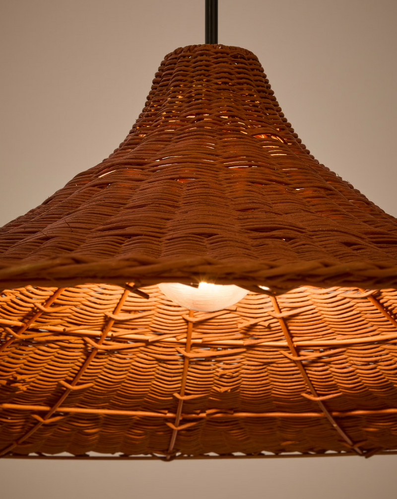 BLADIA Sjenilo za stropnu lampu od ratana s terakotnom završnom obradom Ø90cm