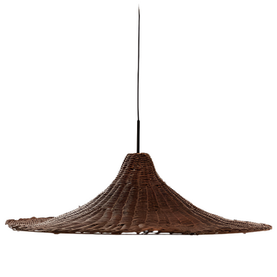 BLADIA Rattan ceiling lamp shade with brown finish Ø90cm