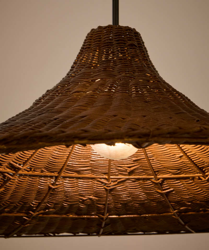 BLADIA Sjenilo za stropnu lampu od ratana sa smeđom završnom obradom Ø90cm