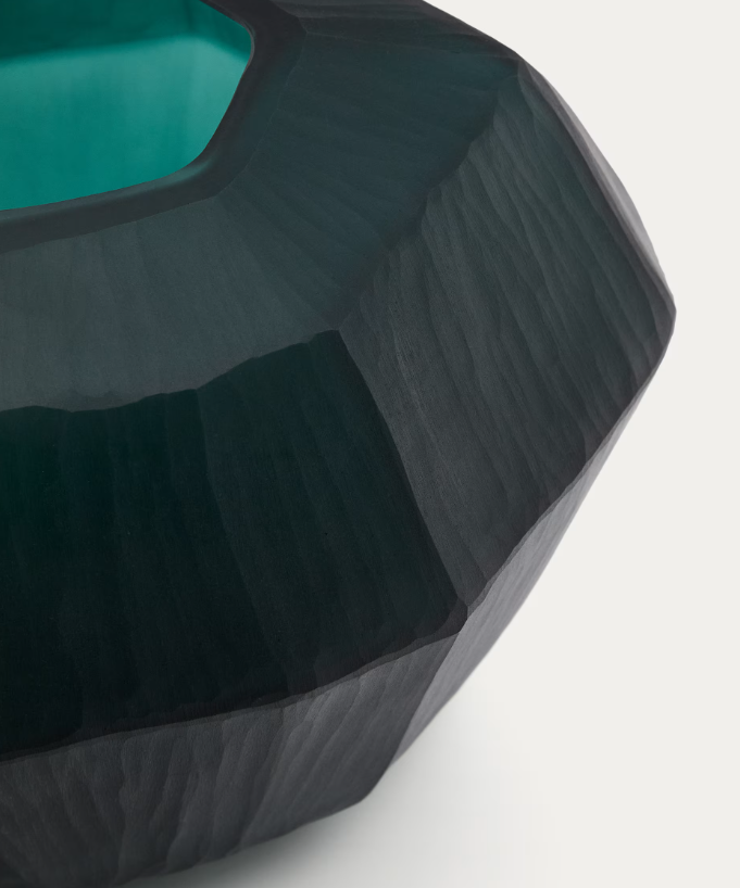 GEONIX green glass vase 22cm