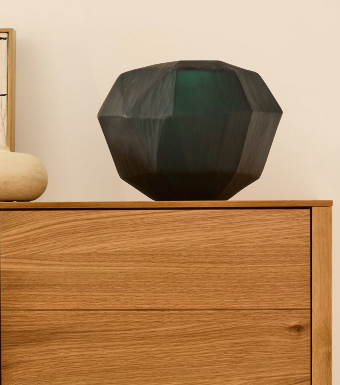 GEONIX green glass vase 22cm