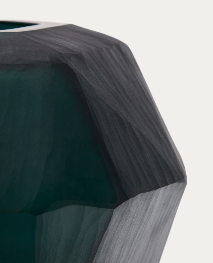 GEONIX green glass vase 22cm