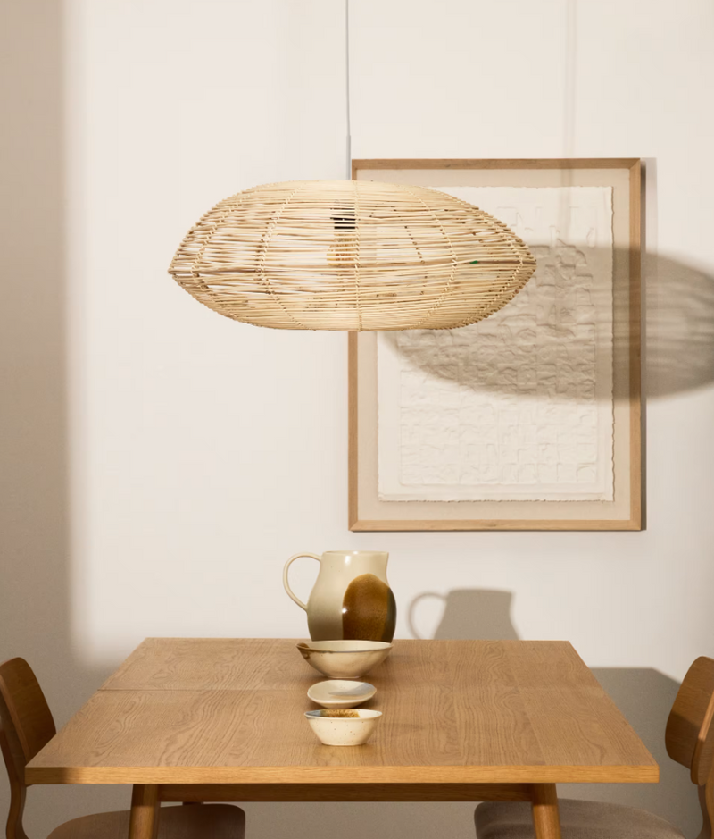 FLARO Sjenilo za stropnu lampu od ratana sa svijetlom završnom obradom Ø70cm