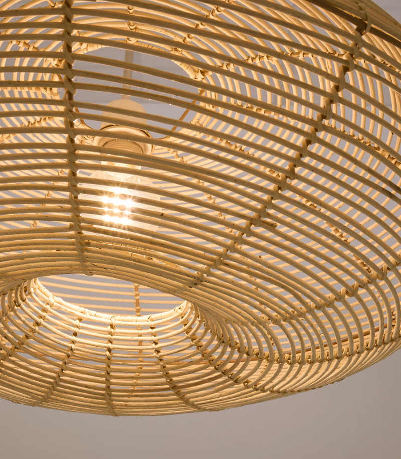 FLARO Sjenilo za stropnu lampu od ratana sa svijetlom završnom obradom Ø70cm