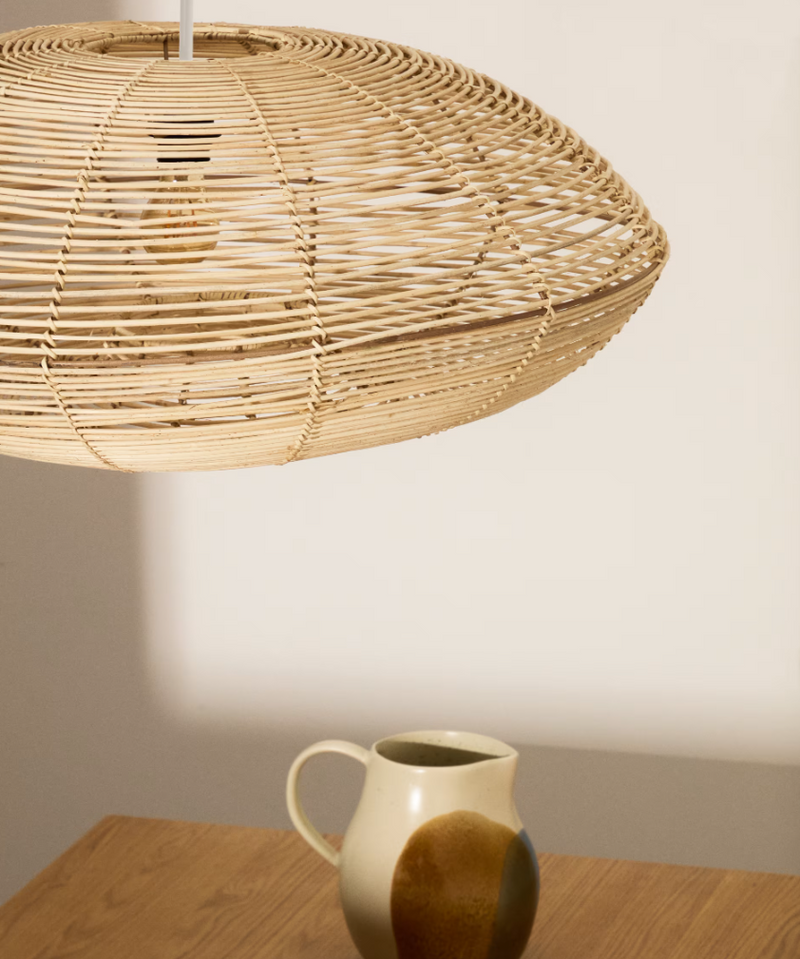 FLARO Sjenilo za stropnu lampu od ratana sa svijetlom završnom obradom Ø70cm