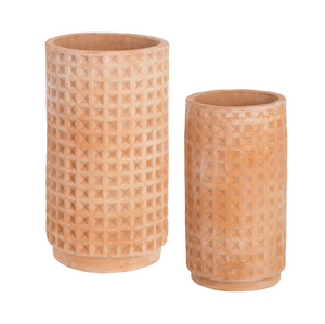 CELI Set od 2 terakotne posude za biljke, Ø 34 cm / Ø 25 cm