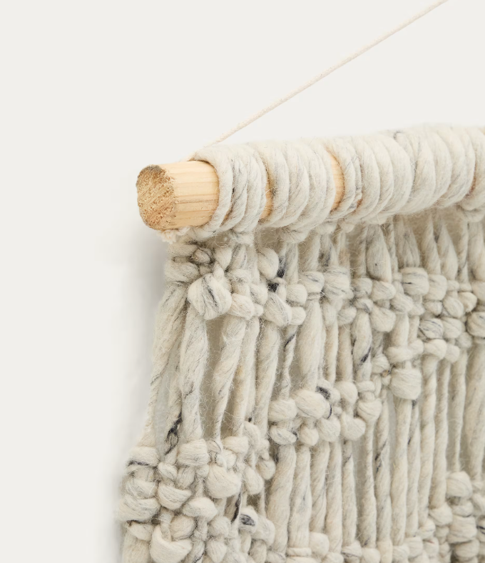 FLEY Zidna tapiserija od sive vune, 120 x 180 cm