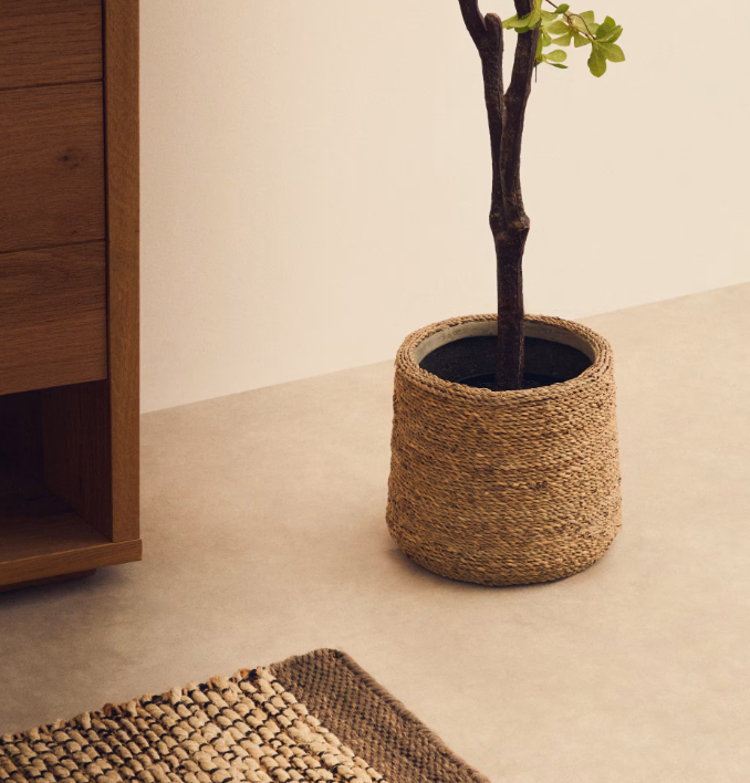 SIGAL set of 2 cement plant pots in a natural finish, Ø 24 cm / 31 cm