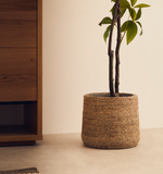 SIGAL set of 2 cement plant pots in a natural finish, Ø 24 cm / 31 cm